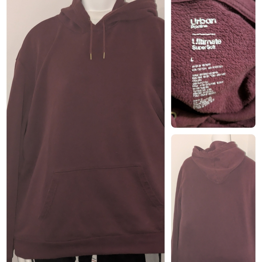 Men's large Urban Pipeline Hoodie (maroon)